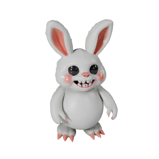 Generated 3D model of a fuzzy bunny monster