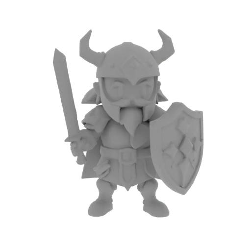 Generated 3D model of a stylized Viking knight